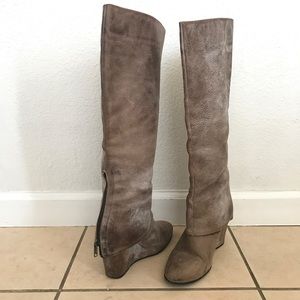 Steve Madden distressed leather wedge boot